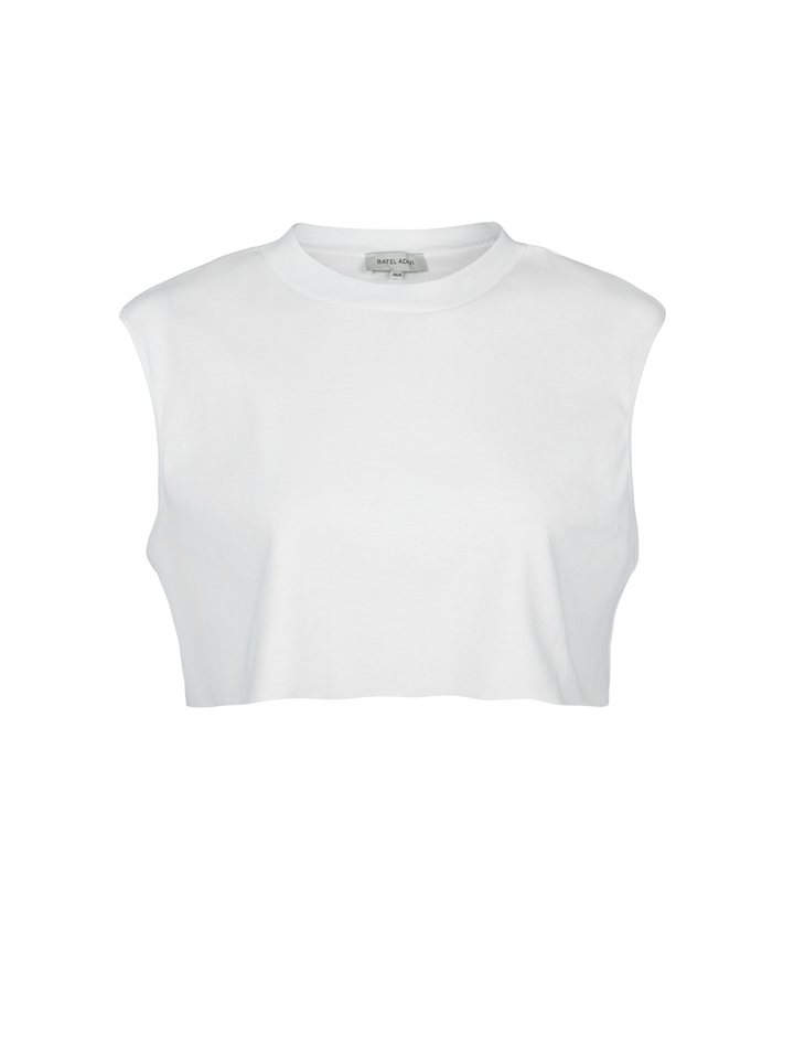 Sleeveless Crop Top-White