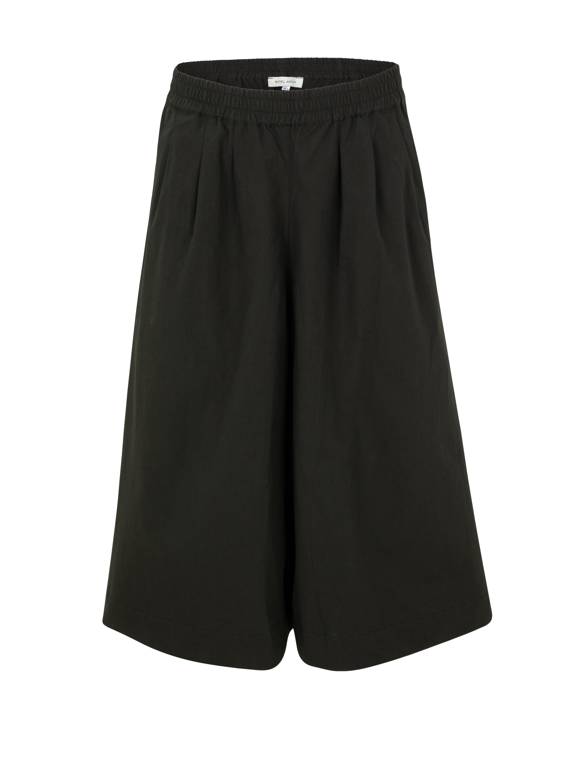 Wide Leg Bermuda Shorts-Black