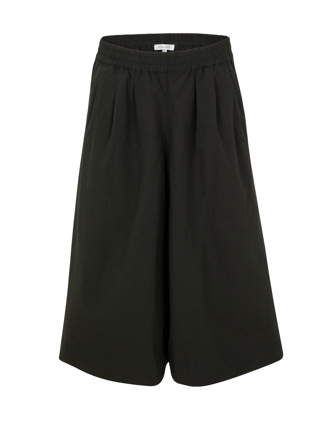 Wide Leg Bermuda Shorts-Black