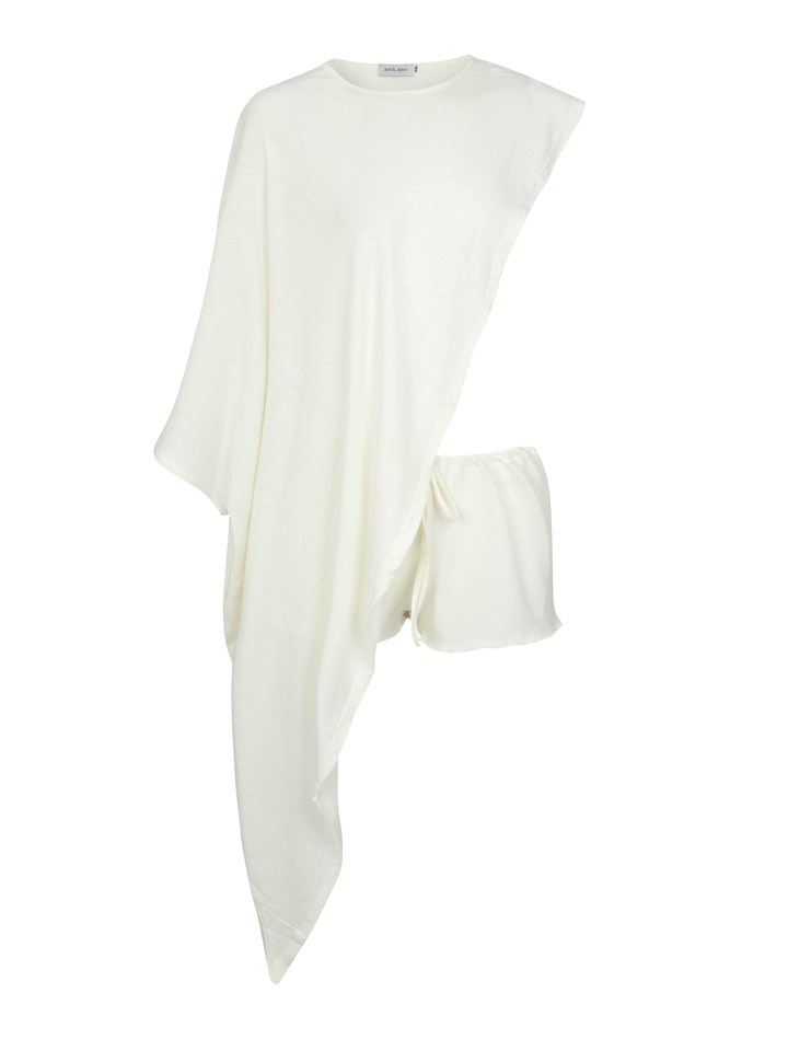 Open Side Top & Shorts Set-White