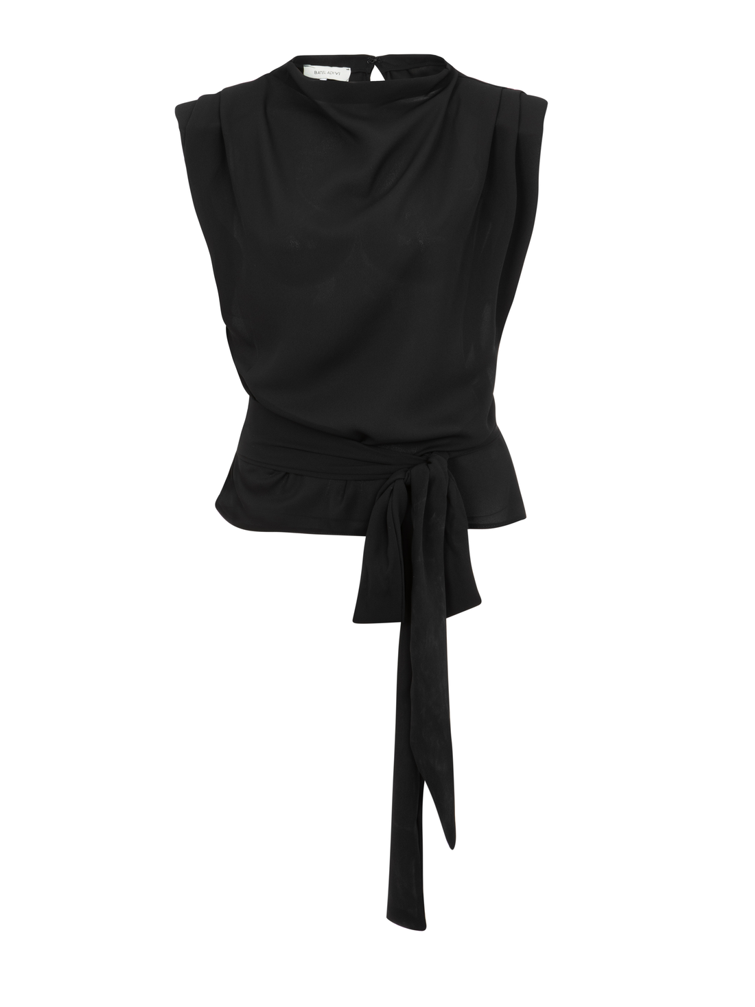 Chiffon Tie Top-Black
