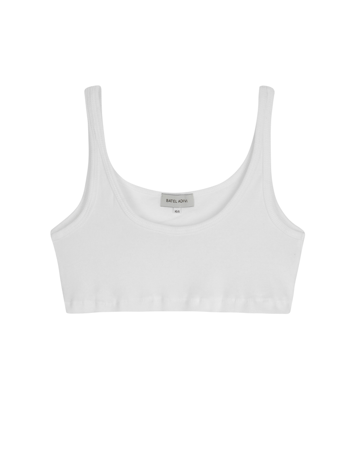 Rib Crop Top – White