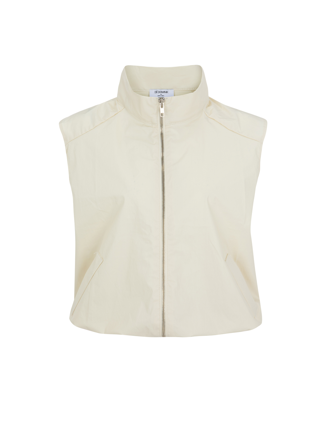 Nylon Zip Vest-Cream