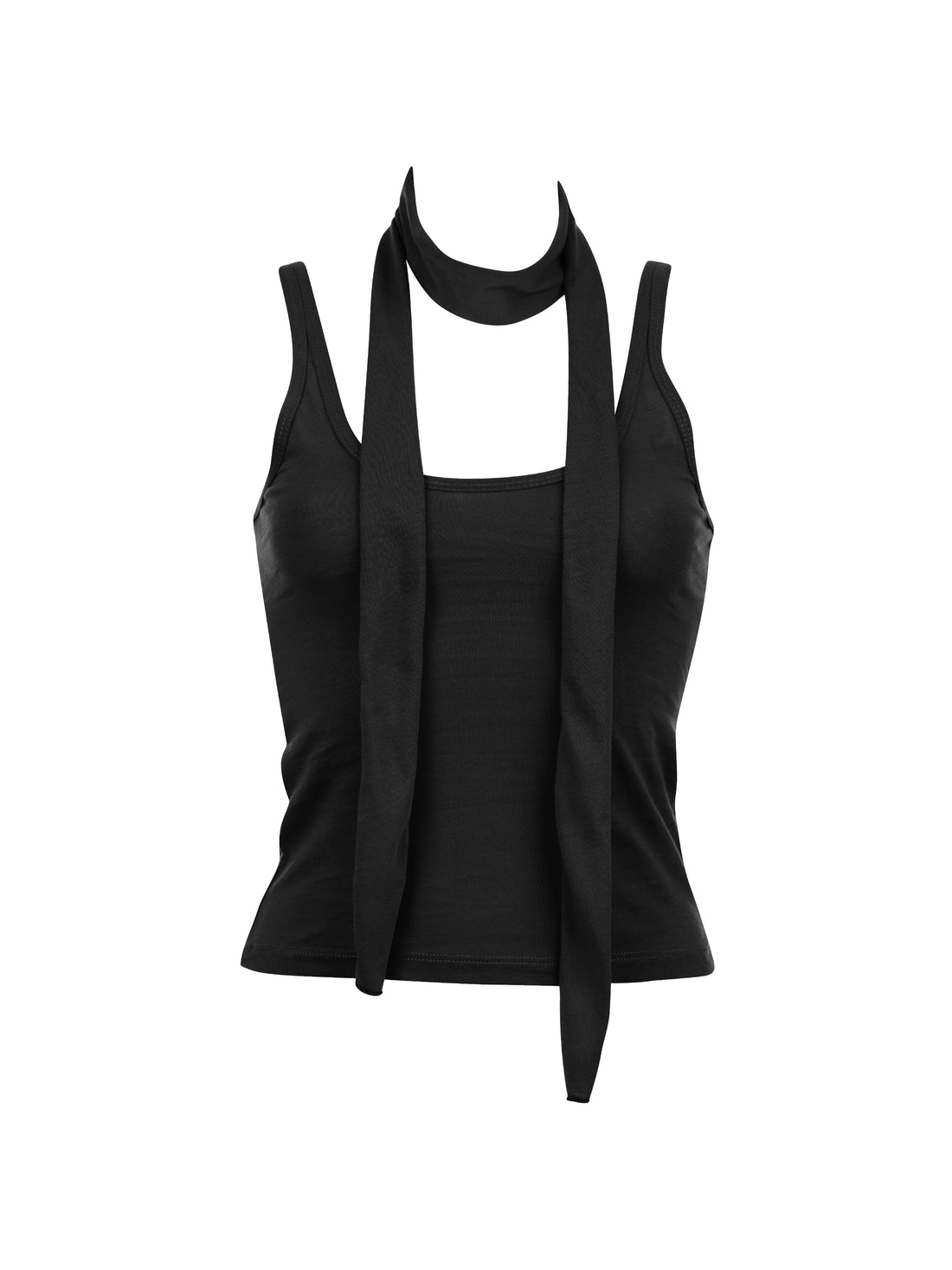 Scarf Top-Black