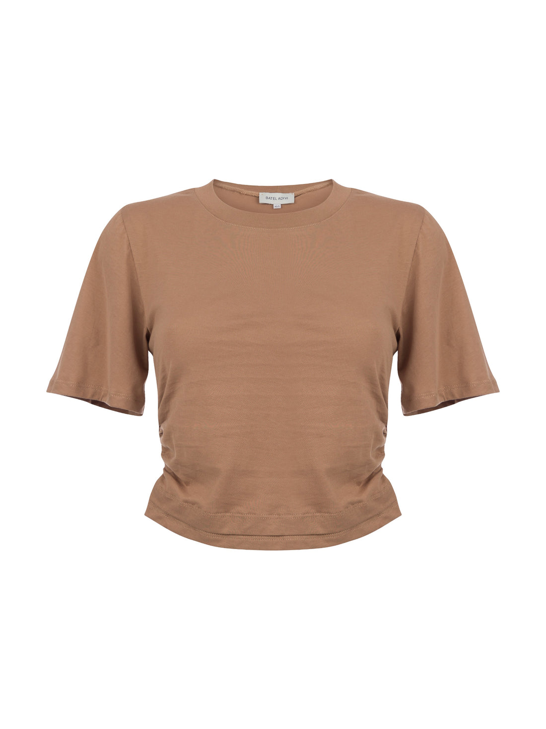 Waist Ruched T-Shirt-Brown